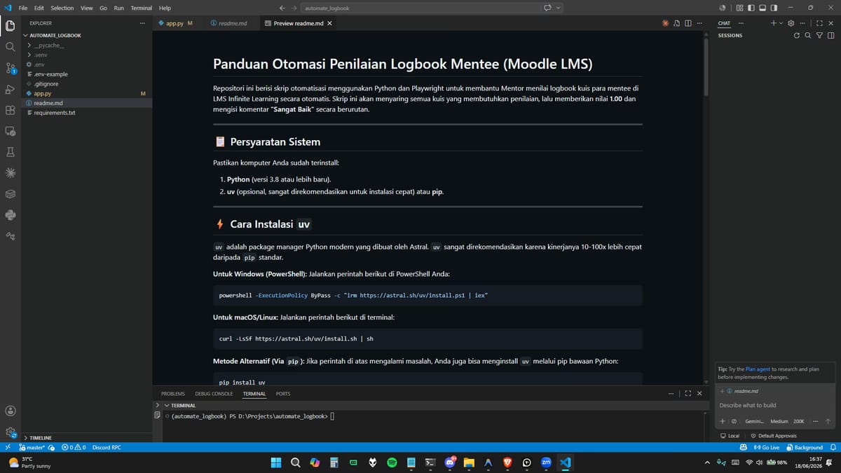Playwright LMS Logbook Automate